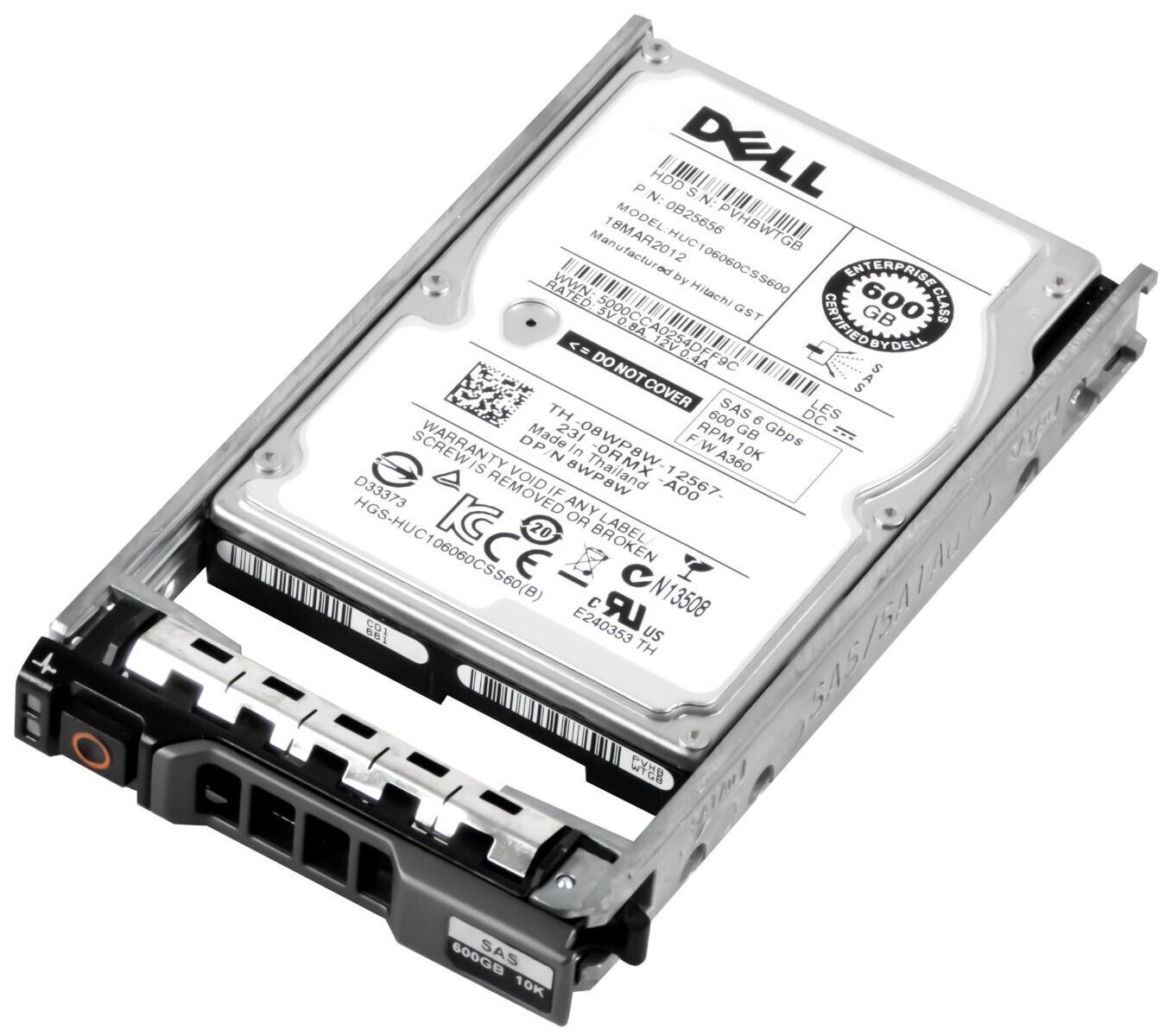 Dell 600GB 10K 6G SAS 2.5" 64MB HDD // 08WP8W / Model HUC106060CSS600 / 0B25656 (Used) // สินค้ารับประกัน โดย บริษัท อะไหล่เซิร์ฟเวอร์ จำกัด
