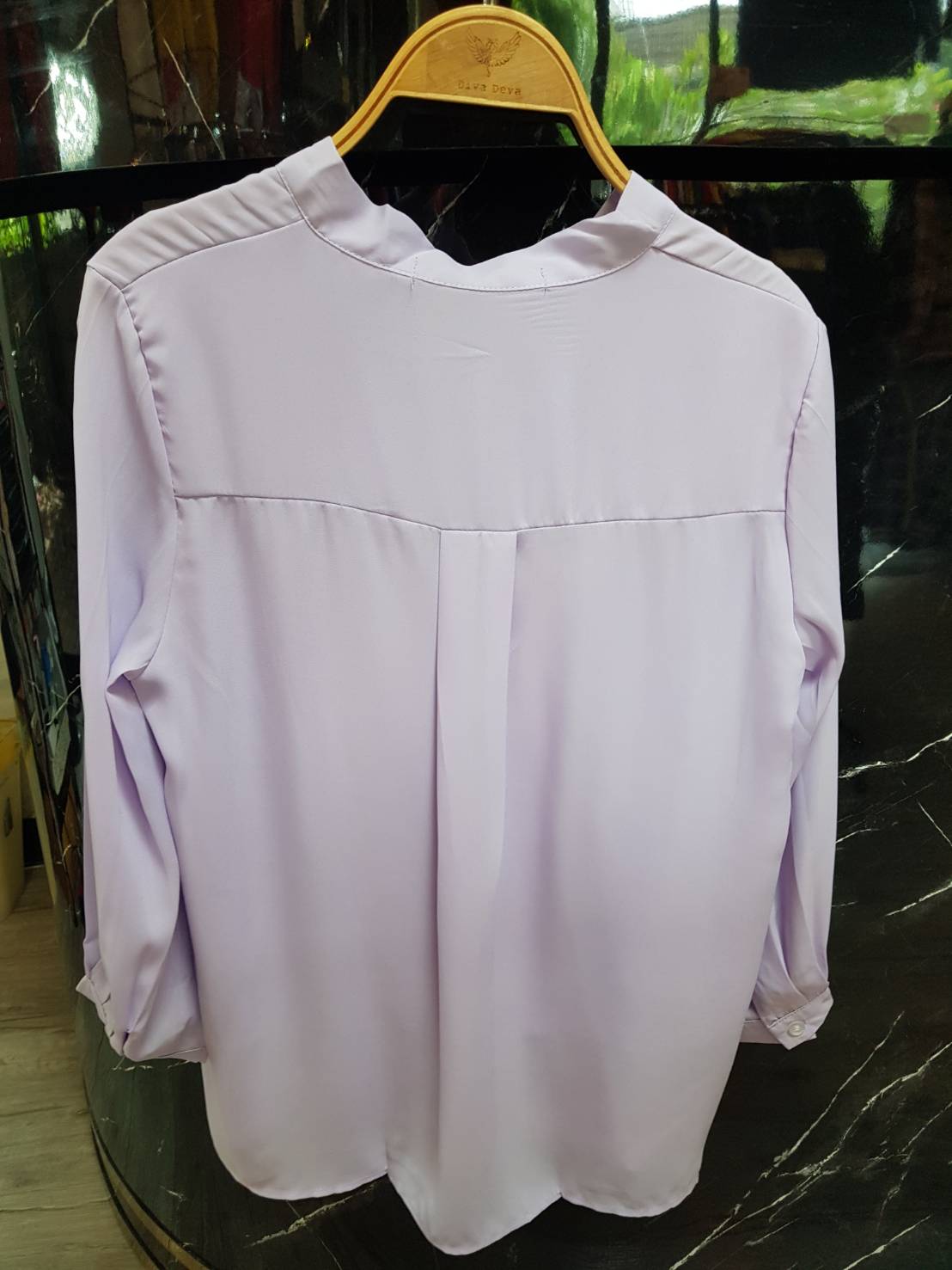 9006 Kim Shirt เบสิค ม่วง/ขาว/ชมพู (FreeSize)