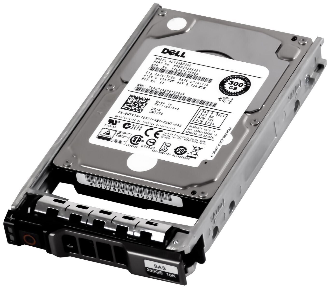 Dell 300GB 10K 6G SAS 2.5" HDD Hard Drive // 0MTV7G / AL13SEB300 (Used) // สินค้ารับประกัน โดย บริษัท อะไหล่เซิร์ฟเวอร์ จำกัด