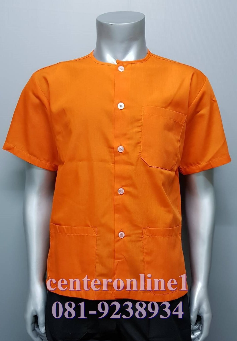 เสื้อสปา เสื้อใส่นวด เสื้อคอกลมสีพื้น ผ้าคอตตอล สวมใส่สบาย ไม่ร้อน มีความคล่องตัวสูง