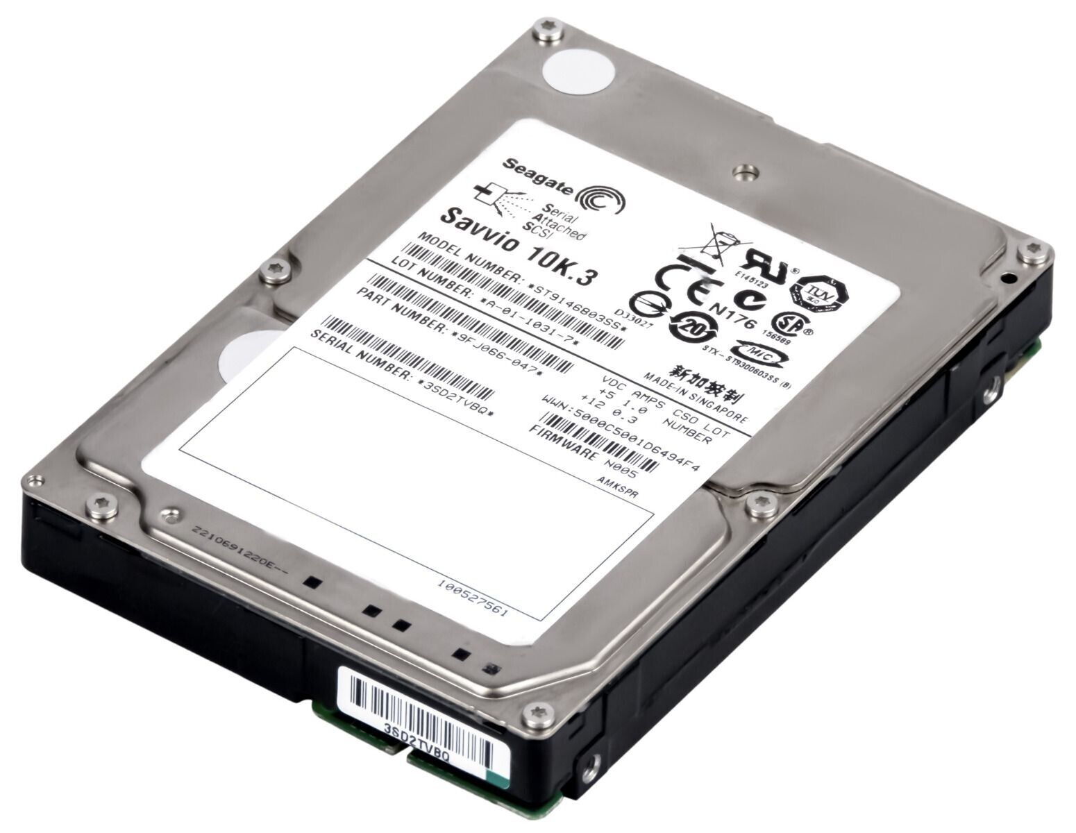 Seagate Savvio 10K.3 146GB 10K 3G SAS 2.5" RPM Hard Disk HDD // ST9146803SS / 9FJ066-047 (Used) // สินค้ารับประกัน โดย บริษัท อะไหล่เซิร์ฟเวอร์ จำกัด