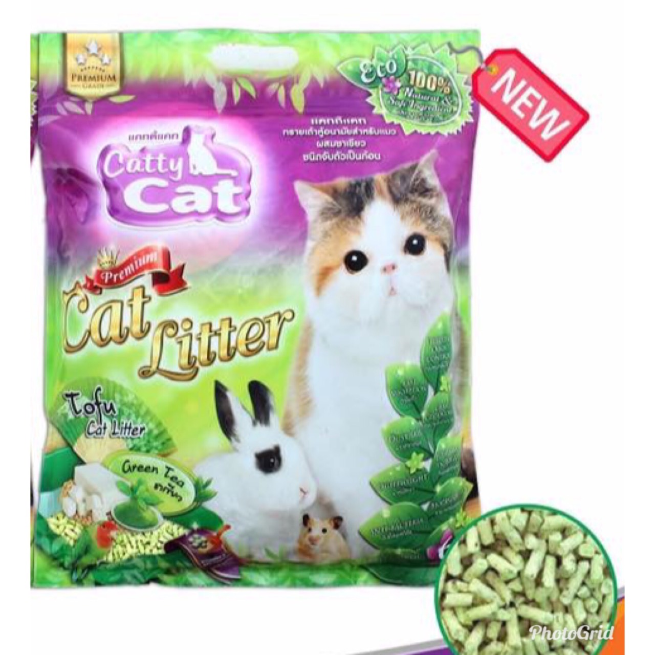 Bokdok ทรายเต้าหู้ ผสมชาเขียว สำหรับแมวชนิดจับตัวเป็นก้อน ขนาด 6 ลิตร