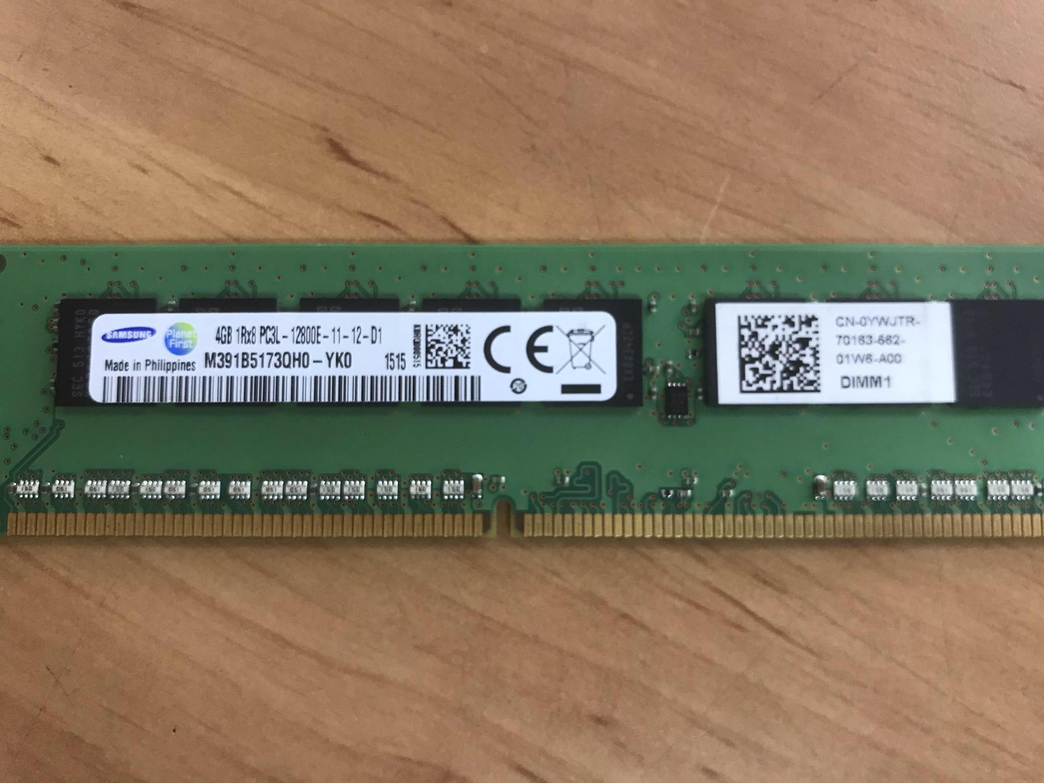 Dell 4GB (1Rx8) PC3L-12800E DDR3-1600 ECC Ram // 0YWJTR (Used) // สินค้ารับประกัน โดย บริษัท อะไหล่เซิร์ฟเวอร์ จำกัด