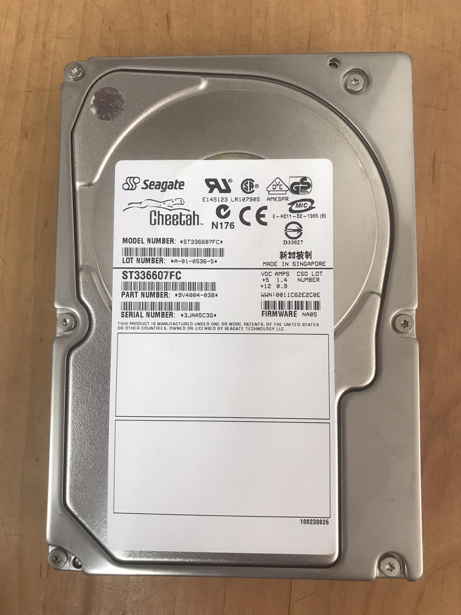 Seagate 36GB 10K FC 3.5 Harddisk // ST336607FC / 9V4004-038 (Used) // สินค้ารับประกัน โดย บริษัท อะไหล่เซิร์ฟเวอร์ จำกัด