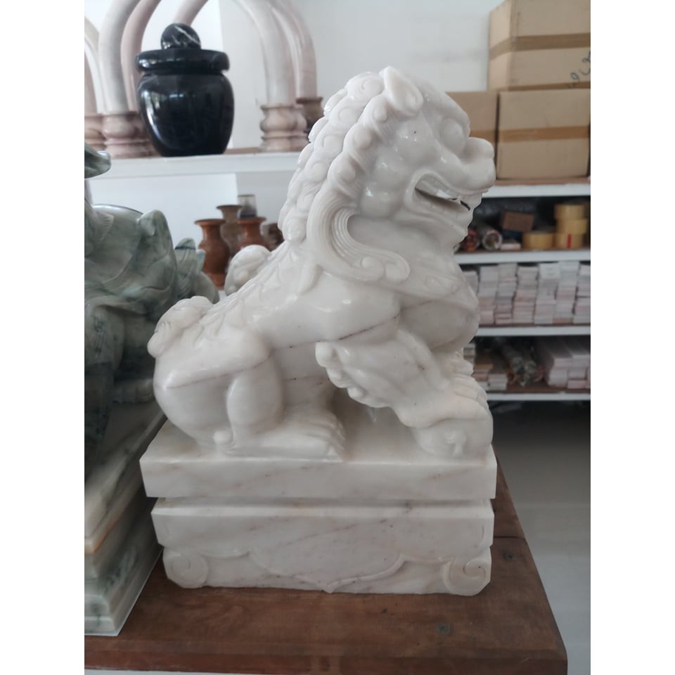 สิงห์โตหินอ่อนขนาด12 นิ้ว