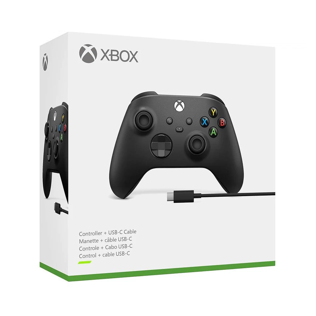 Xbox : Microsoft Xbox Wireless Controller + USB-C® Cable (Black)