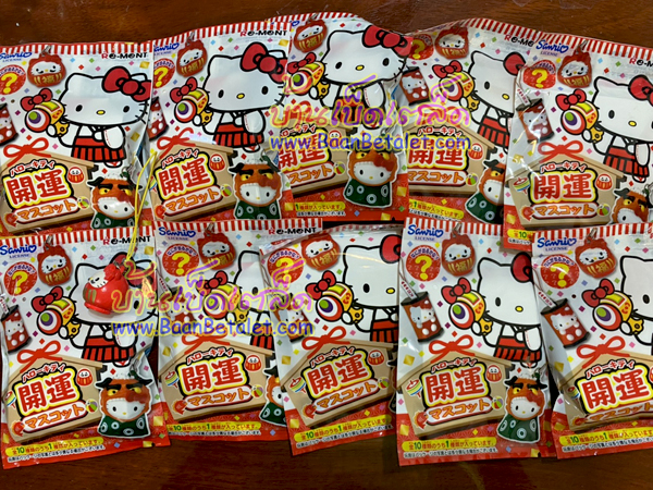 Re-ment Hello Kitty Good Luck Mascot รีเม้นอาหารจำลอง ชุดเครื่องรางคิตตี้ 10+1ชิ้น