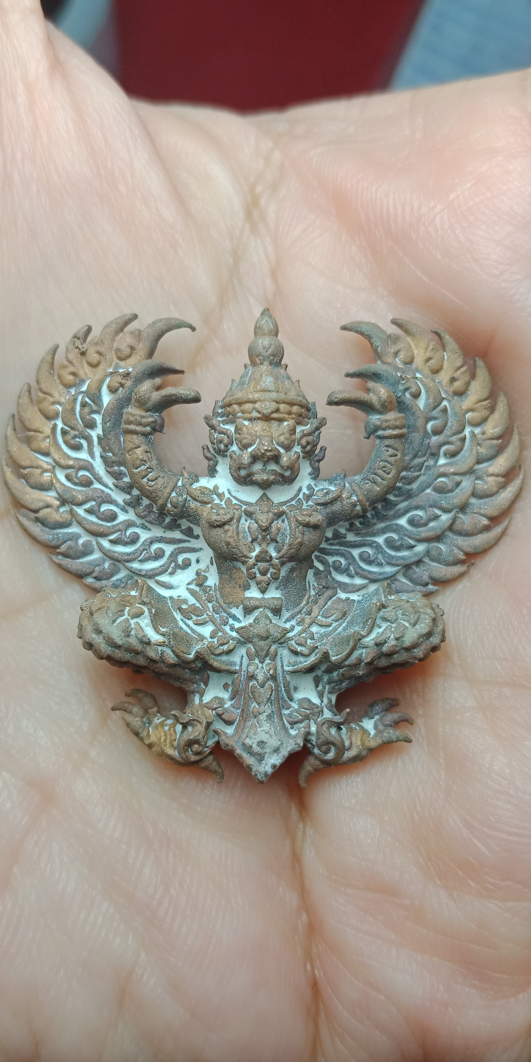 พญาครุฑ หลวงพ่อพัฒน์ วัดห้วยด้วน จ.นครสวรรณ์ ปี 2563 เนื้อทองแดงเถื่อน