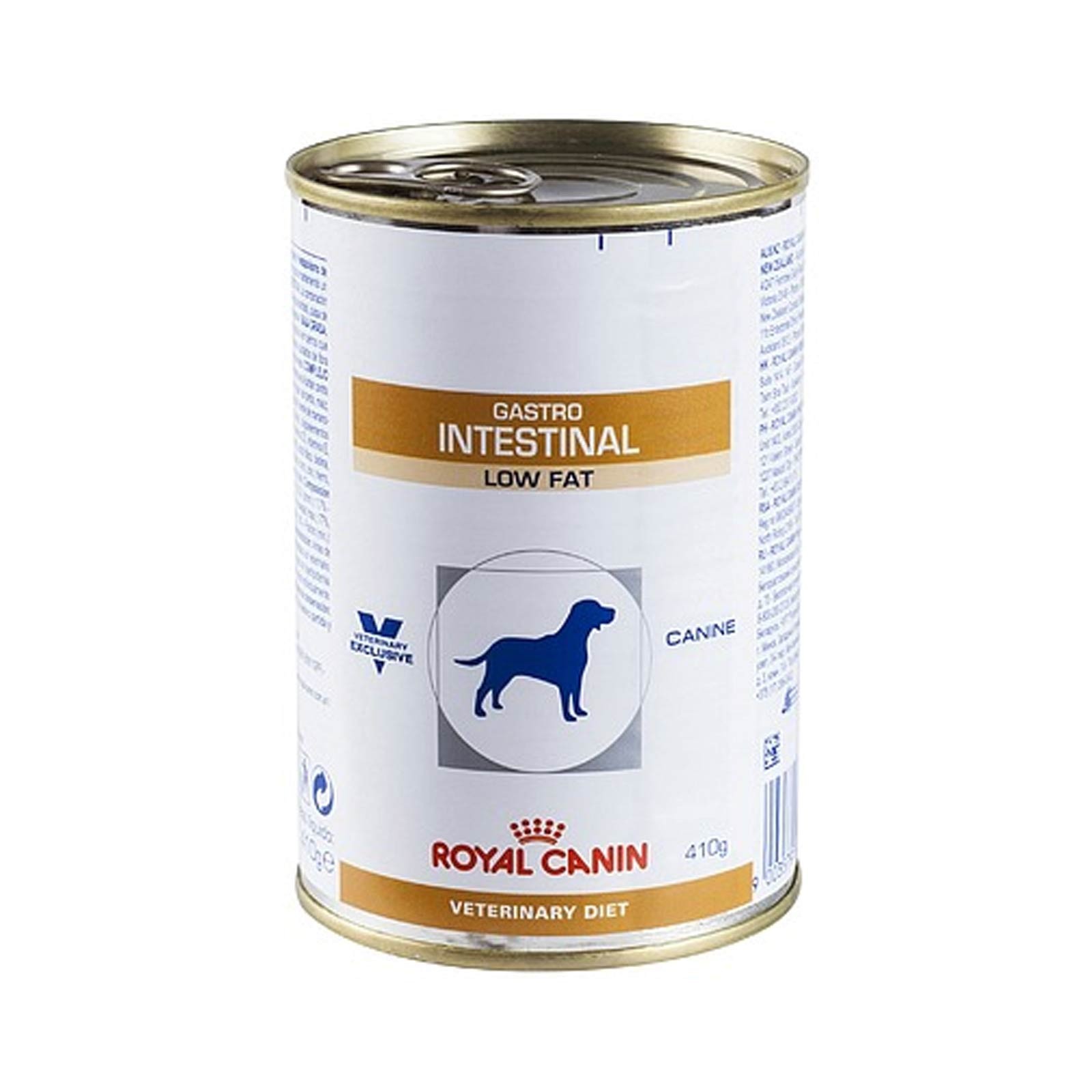 Royal Canin Veterinary Diet Gastro Intestinal Low fat 410 g อาหารสำเร็จรูปชนิดเปียกสำหรับสุนัขโต ประกอบการรักษาสุนัขที่มีปัญหาเกี่ยวกับการย่อย และการดูดซึมไขมัน 410 กรัม