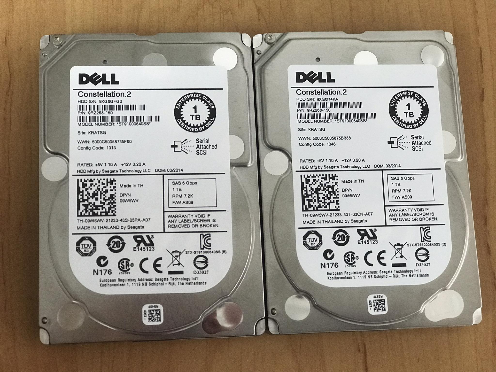 Dell 1TB 7.2K 6G SAS 2.5" Constellation2 HDD // 09W5WV / ST91000640SS / 9RZ268-150 (Used) // สินค้ารับประกัน โดย บริษัท อะไหล่เซิร์ฟเวอร์ จำกัด