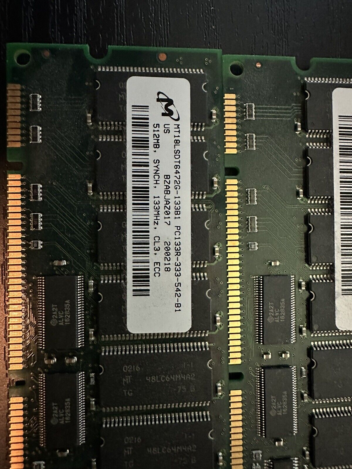 Micron 512MB SDRAM PC133 CL3 64X4 / MT18LSDT6472G-133B1 // (USED) สินค้ารับประกัน โดย บริษัท อะไหล่เซิร์ฟเวอร์ จำกัด