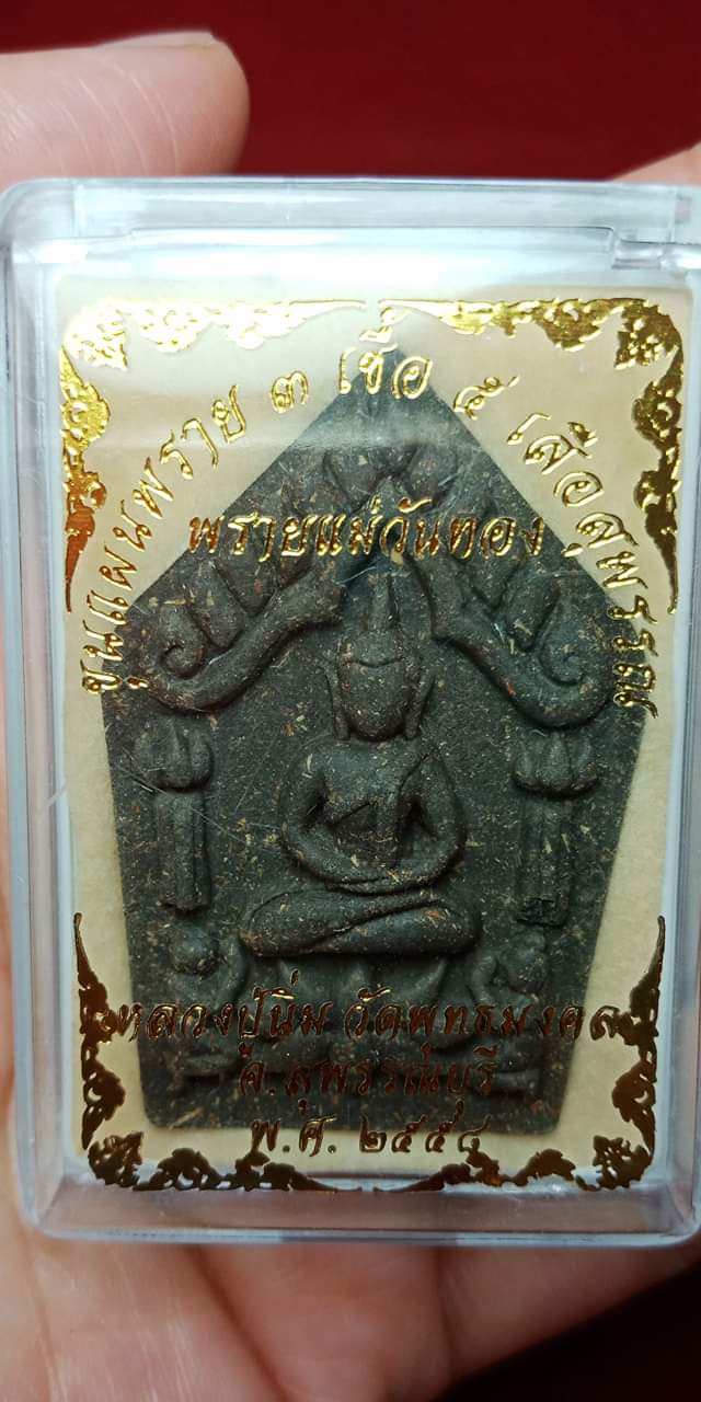 พระขุนแผนพราย ๓ เชื้อ ๕ เสือสุพรรณ พรายแม่วันทอง(เนื้อดำ) หลวงปู่นิ่มวัดพุทธมงคล จ.สุพรรณบุรี