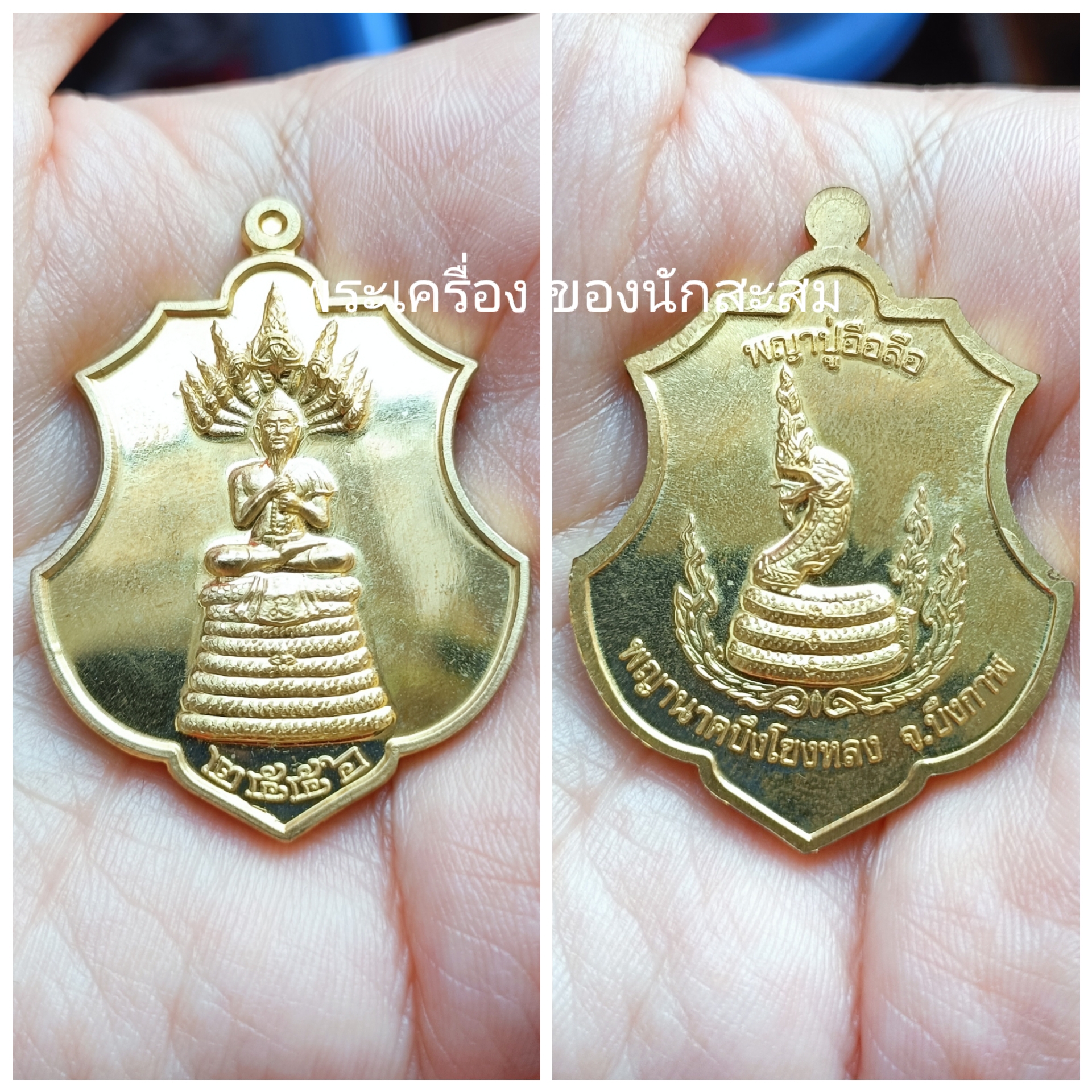 เหรียญพญาปู่อือลือ #รุ่นแรก พญานาคบึงโขงหลง จ.บึงกาฬ ปี 2556 เนื้อทองทิพย์(ทองสวิส)จำนวนจัดสร้าง 200 เหรียญ