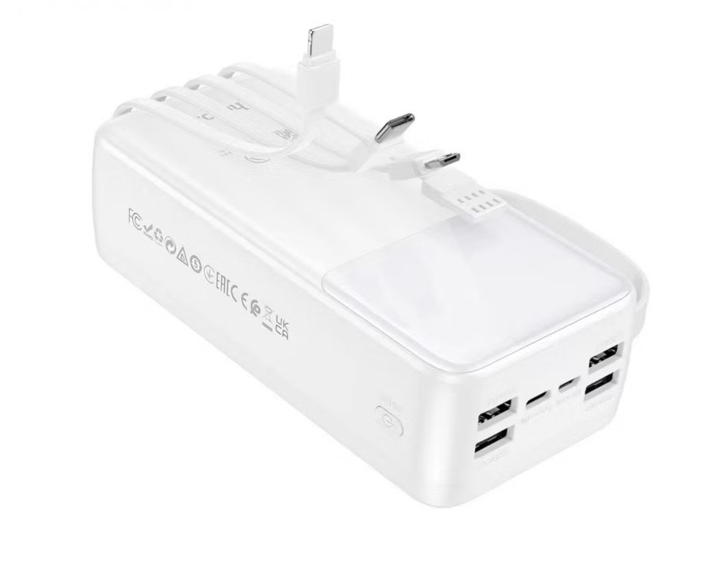 E10 REST POWERBANK WITH DIGITAL DISPLAY AND BUILD-IN CABLE 30000mAh