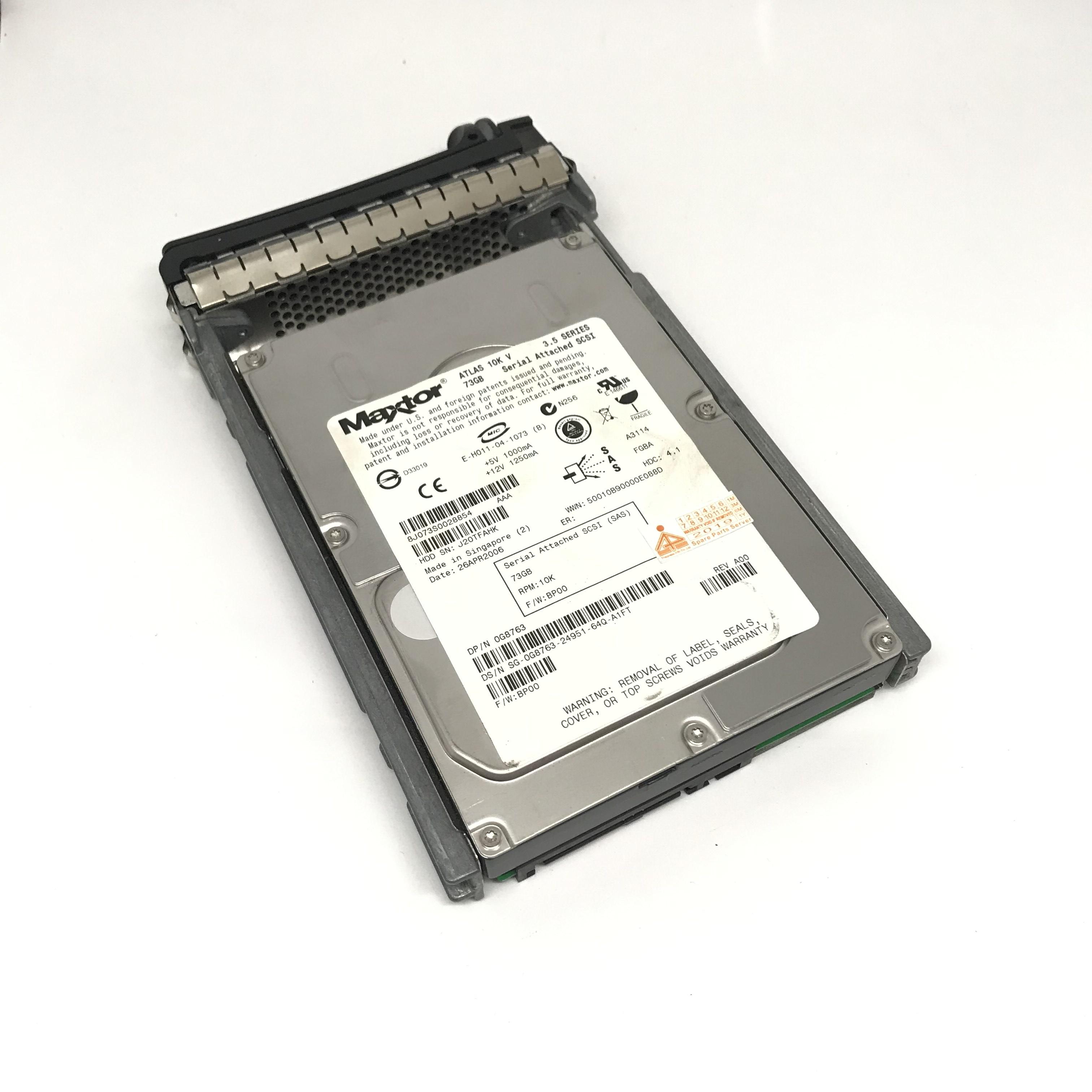 Dell /Maxtor 73GB 10K SAS 3.5" Hard Disk // 0G8763 / 8J073S0028854 (Used) // สินค้ารับประกัน โดย บริษัท อะไหล่เซิร์ฟเวอร์ จำกัด