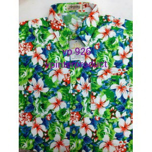 เสื้อลายดอกชบา คละสี เนื้อผ้า COTTON ใส่สบาย