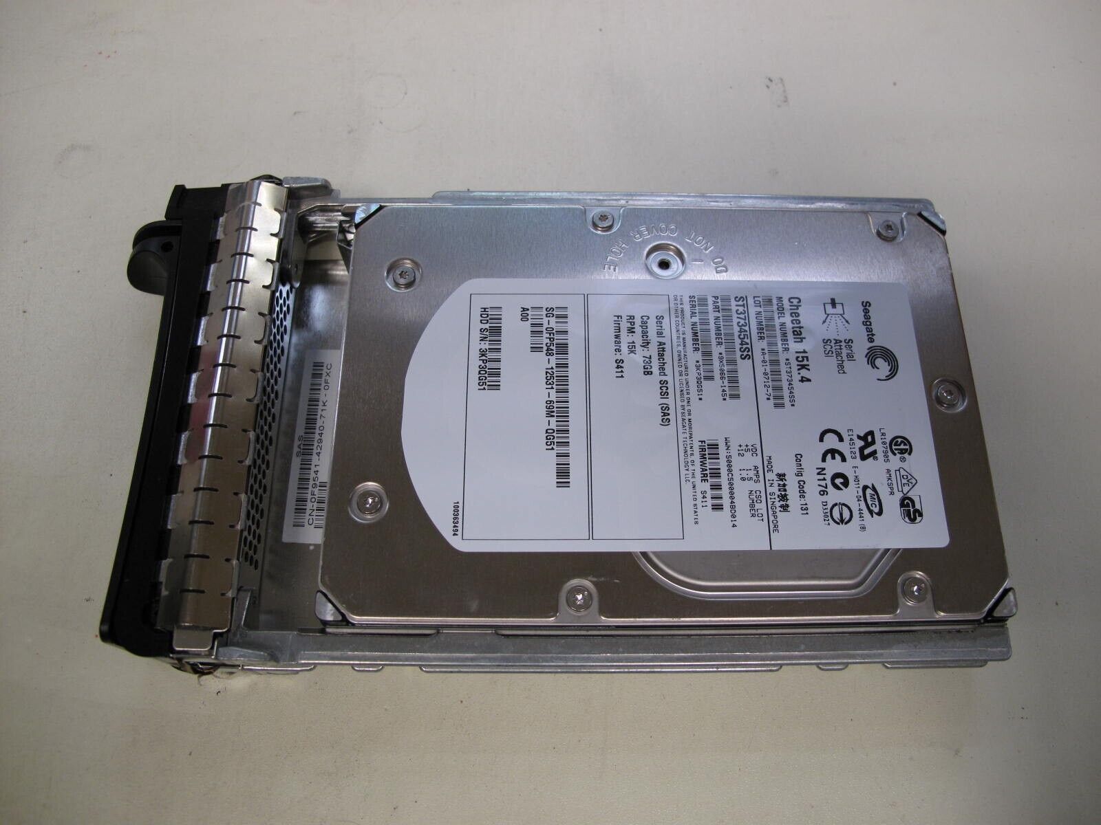 Dell / Seagate 73GB 15K 3.5" SAS Hard Drive // 0FP548 / ST373454SS / 9X5066-145 / FIRMWARE S411 (Used) // สินค้ารับประกัน โดย บริษัท อะไหล่เซิร์ฟเวอร์ จำกัด