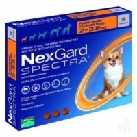 NexGard Spectra Dog 2-3.5 kg ยาเม็ดชนิดเคี้ยว สำหรับสุนัขน้ำหนัก 2 ถึง 3.5 กิโล (1กล่อง บรรจุ 3เม็ด)