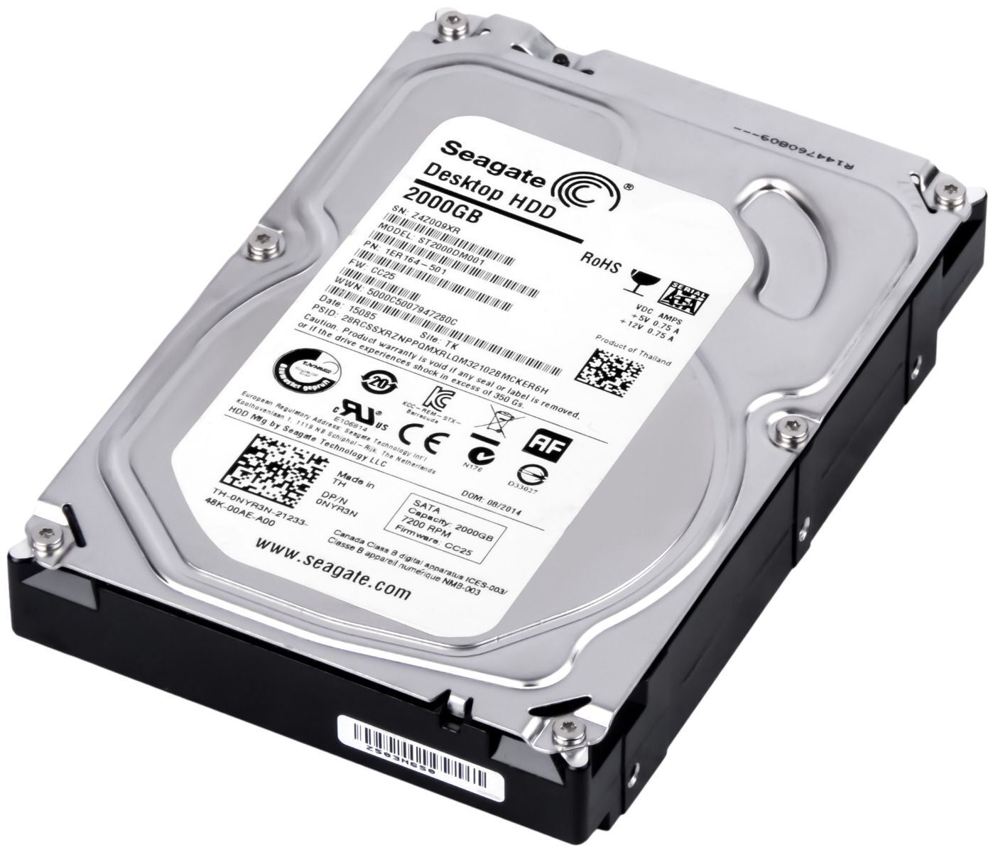 Seagate 2TB 7.2K 6G SATA 64MB III 3.5 " Hard Disk Desktop // 0NYR3N / NYR3N / ST2000DM001 (Used) // สินค้ารับประกัน โดย บริษัท อะไหล่เซิร์ฟเวอร์ จำกัด