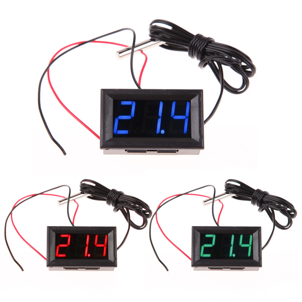 เครื่องวัดอุณหภูมิดิจิตอล DC5-12V LED (เลขสีน้ำเงิน)