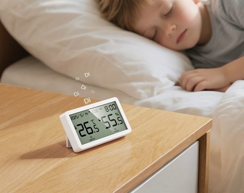 HX42 INDOOR ELECTRONIC ALARM CLOCK THERMOMETER AND HYGROMETER