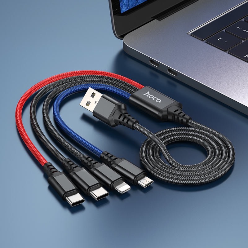X76 4-IN-1 SUPER CHARGING CABLE (TYPE-C+TYPE-C+iP+MICRO)