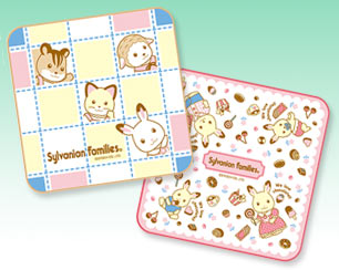 [SOLD OUT] ผ้าเช็ดหน้าลายซิลวาเนียน ครอบครัวช็อคโกแลต (JP) Sylvanian Families Handkerchief
