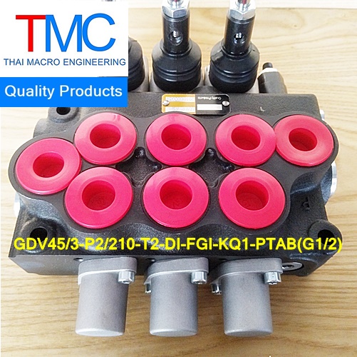 ไฮโดรลิกคอนโทรน3แกน4หุนมีcarry over(45-55L)(4,500Psi/310Bar)Quality Products GDV45/3-P2/210-T2-DI-FGI-KQ1-PTAB(G1/2)