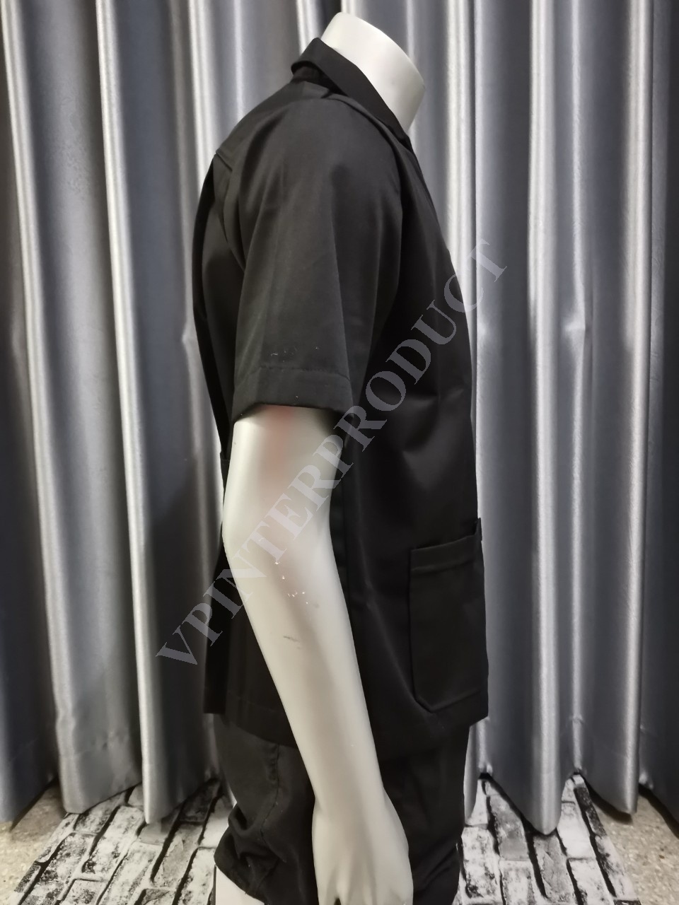 เสื้อช็อปสีพื้น แขนสั้น เสื้อช่าง ขนาด S-2XL ผ้าคอมทวิว รับปักโลโก้