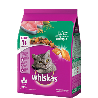 Whiskas Adult cat food Tuna flavour 3 kg วิสกัส แบบเม็ด แมวโต รสปลาทูน่า ขนาด 3 กก.