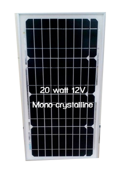 แผงโซล่าเซลล์ 20 watt 12V Mono-crystalline