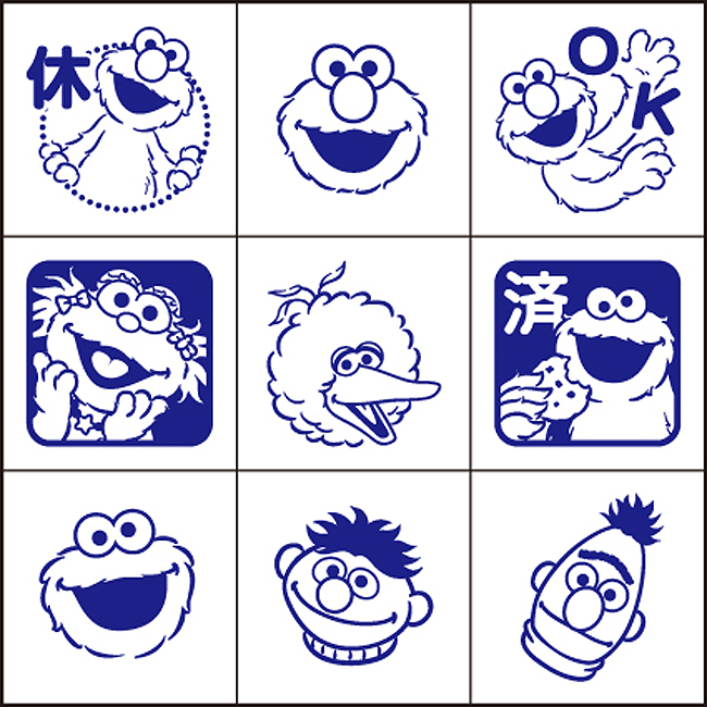 ตัวปั๊มฐานไม้รวมเอลโม่-เซซามีจิ๋วพร้อมกล่อง (Sesame Street - Elmo Mini Stamper)