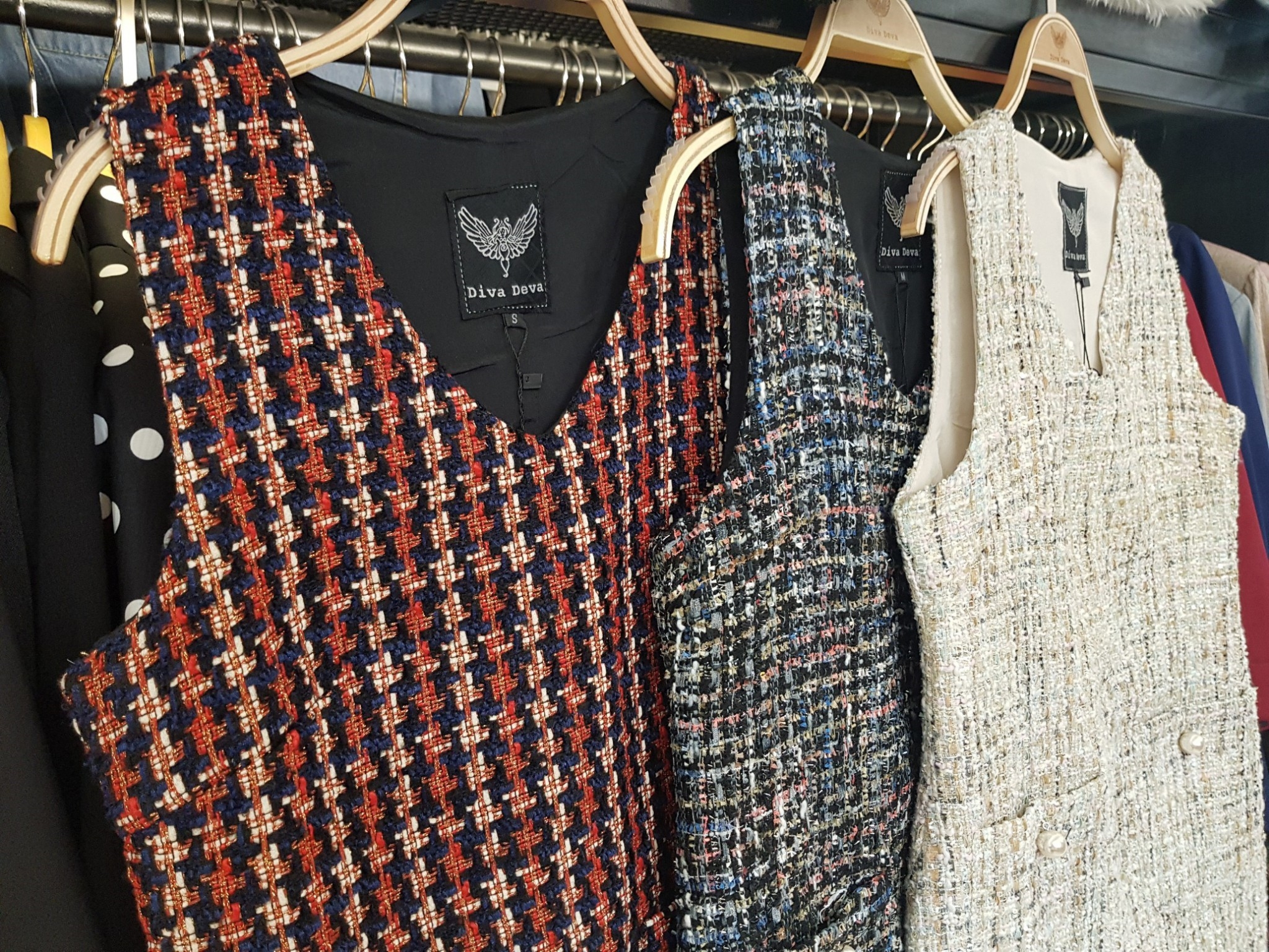 มินิเดรสผ้าทวิตTweed Dress (S-L) #1816