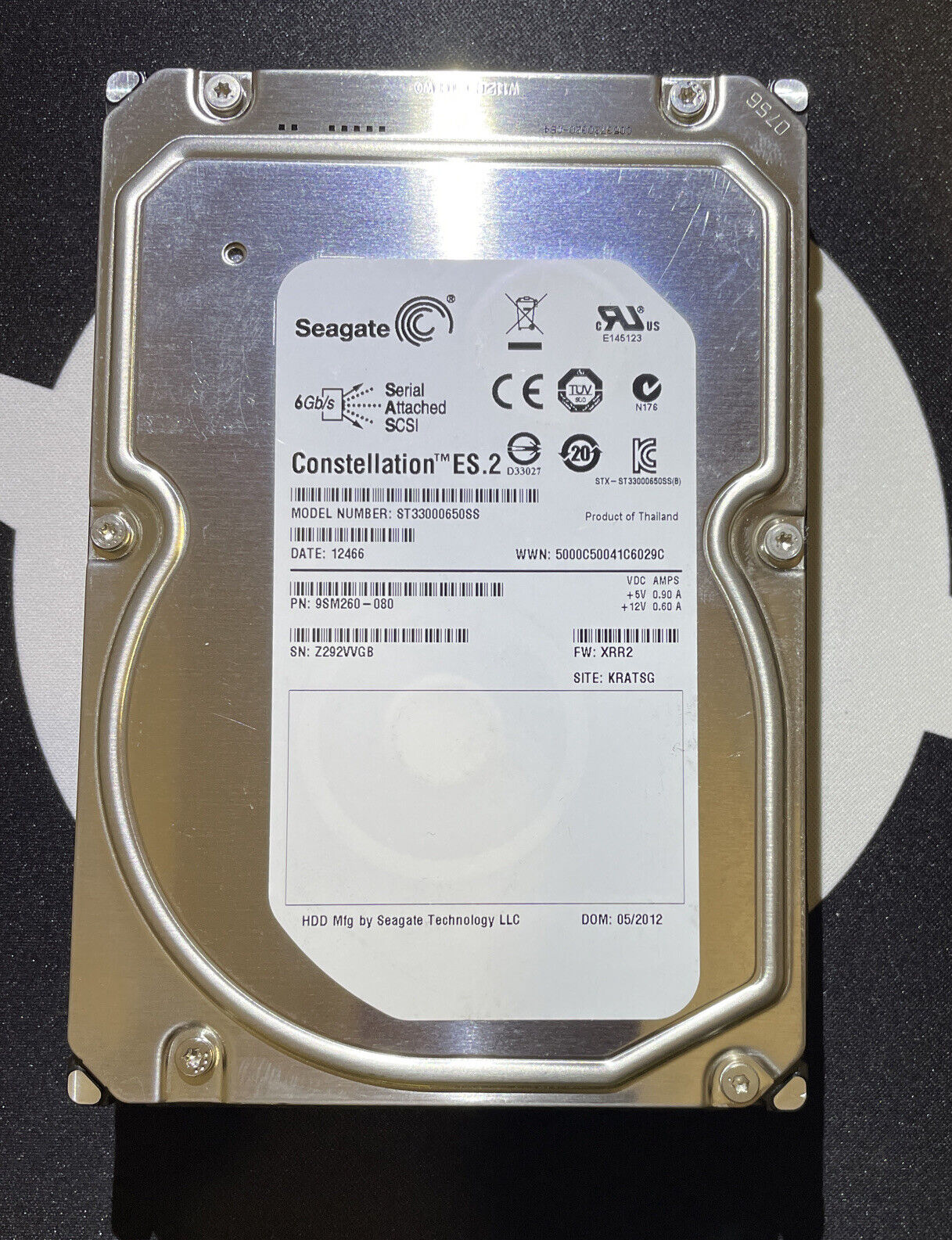 Seagate Constellation ES.2 3TB 3.5" SAS 6Gb/s 7.2K 64MB Server HDD // ST33000650SS / 9SM260-080 (Used) // สินค้ารับประกัน โดย บริษัท อะไหล่เซิร์ฟเวอร์ จำกัด