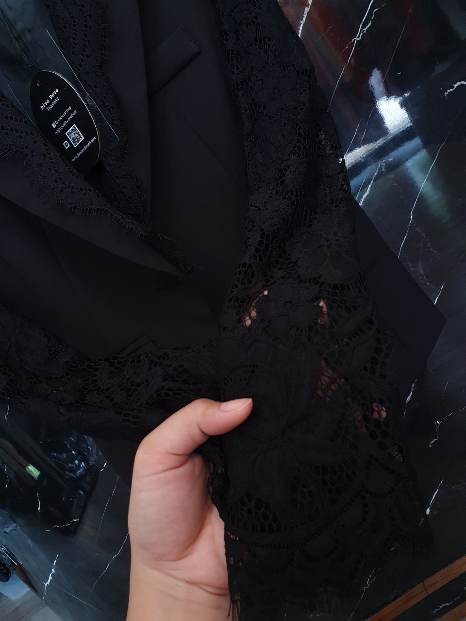 2303 เสื้อสูทแขนลูกไม้ซีทรู