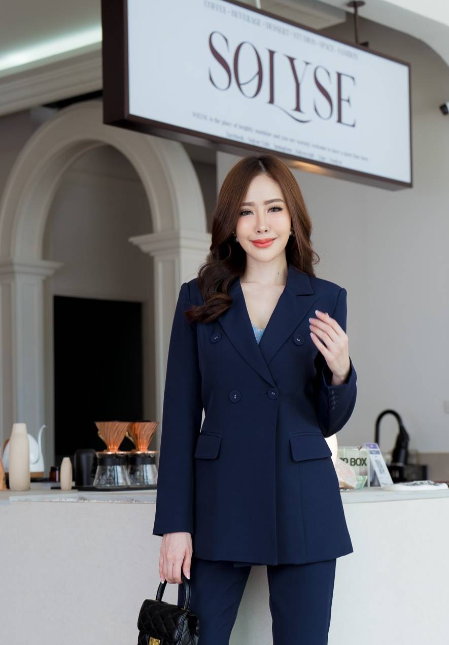 No.2359 เสื้อสูทผู้หญิงChic 4B V.2 สีดำ/สีขาว/สีกรม (ไม่รวมกางเกง)