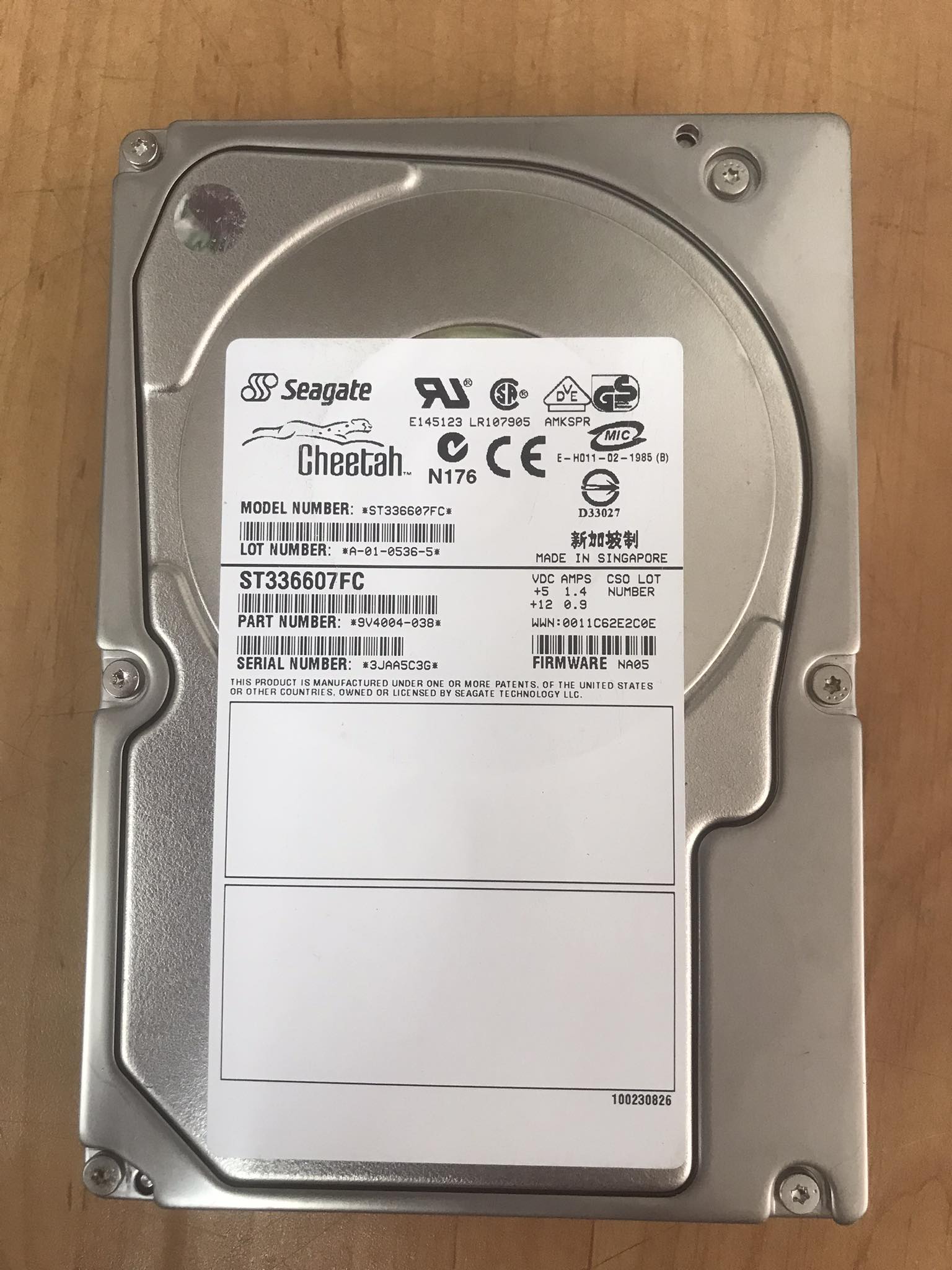 Seagate 36GB 10K FC 3.5 Harddisk // ST336607FC / 9V4004-038 (Used) // สินค้ารับประกัน โดย บริษัท อะไหล่เซิร์ฟเวอร์ จำกัด
