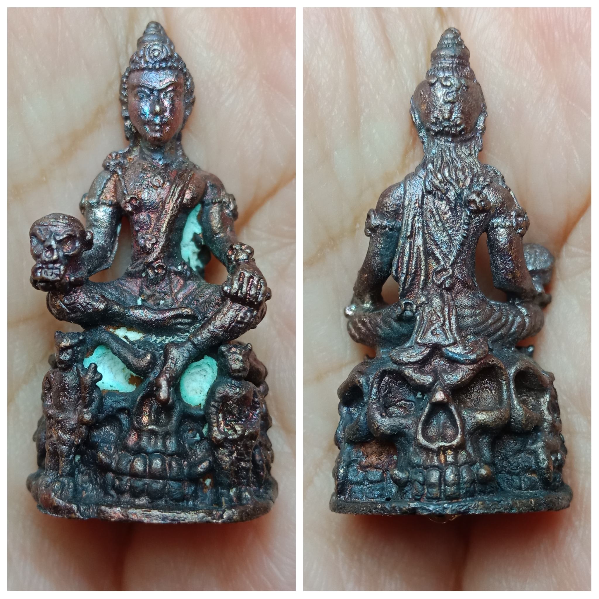 ท้าวพญายม ศิษย์สร้างถวาย (หลวงปู่ลุน วัดโพนแพง จ.ขอนแก่น) ปี 2562 สูง 3.7 ซม กว้าง 1.8 ซม.