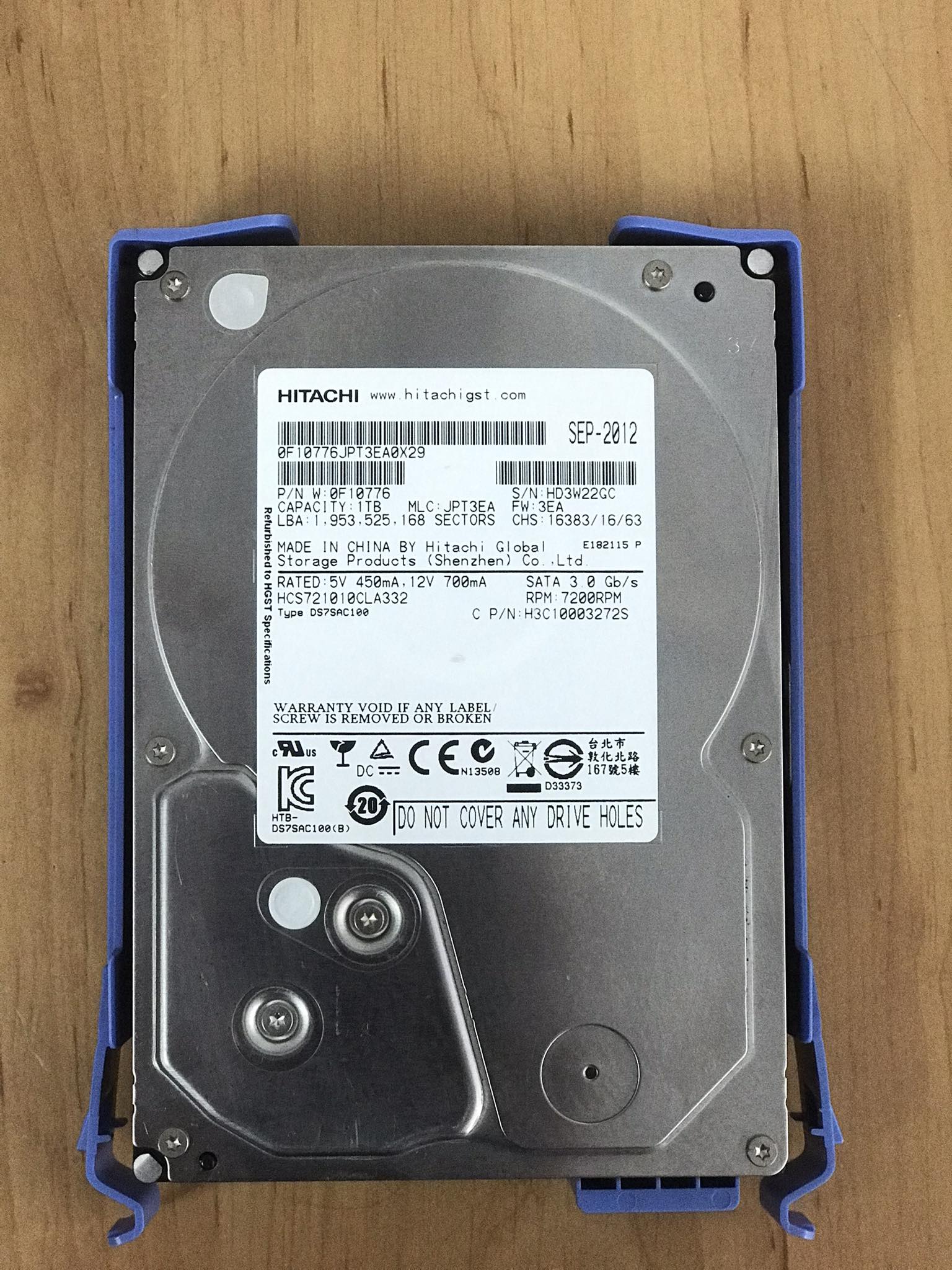 Hitachi CinemaStar 7K1000 1TB 7.2 RPM 3.5" // HCS721010CLA332 / 0F10776 (Used) // สินค้ารับประกัน โดย บริษัท อะไหล่เซิร์ฟเวอร์ จำกัด