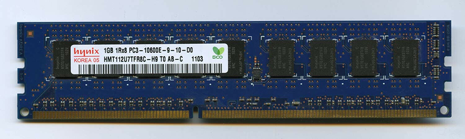Hynix 1GB PC3-10600 DDR3-1333MHz / 1GB 1Rx8 PC3-10600E / HMT112U7TFR8C-H9 (Used) // สินค้ารับประกัน โดย บริษัท อะไหล่เซิร์ฟเวอร์ จำกัด