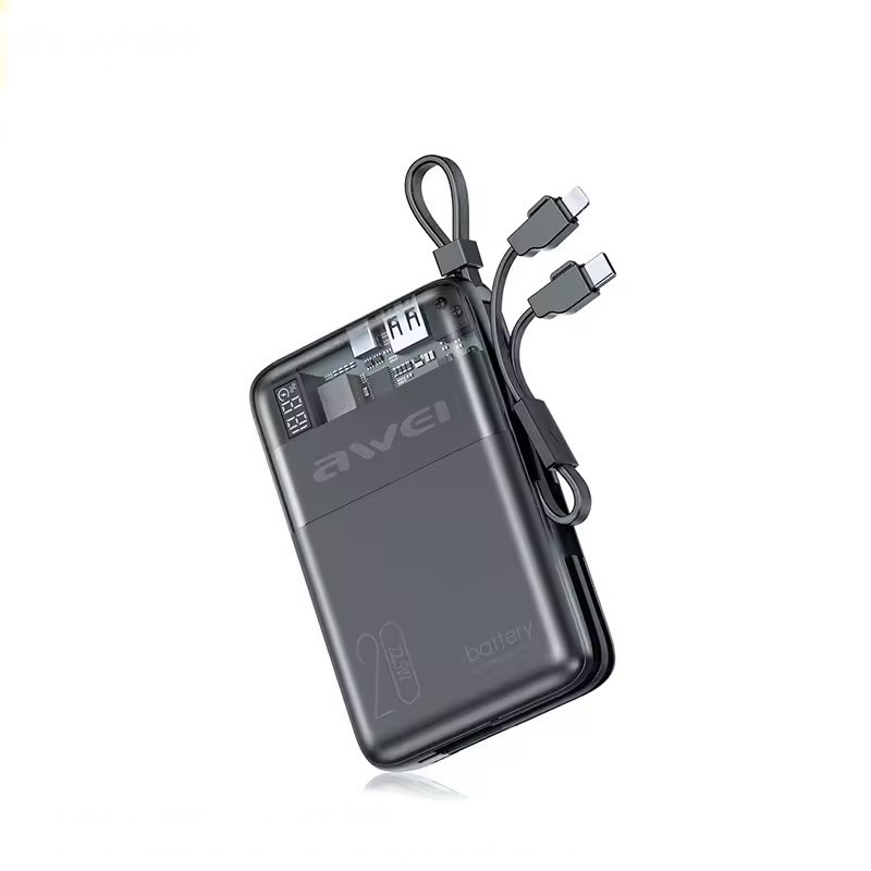P181K MULTI-PORT POWERBANK WITH SELF-CONTAINED CABLE 20000mAh