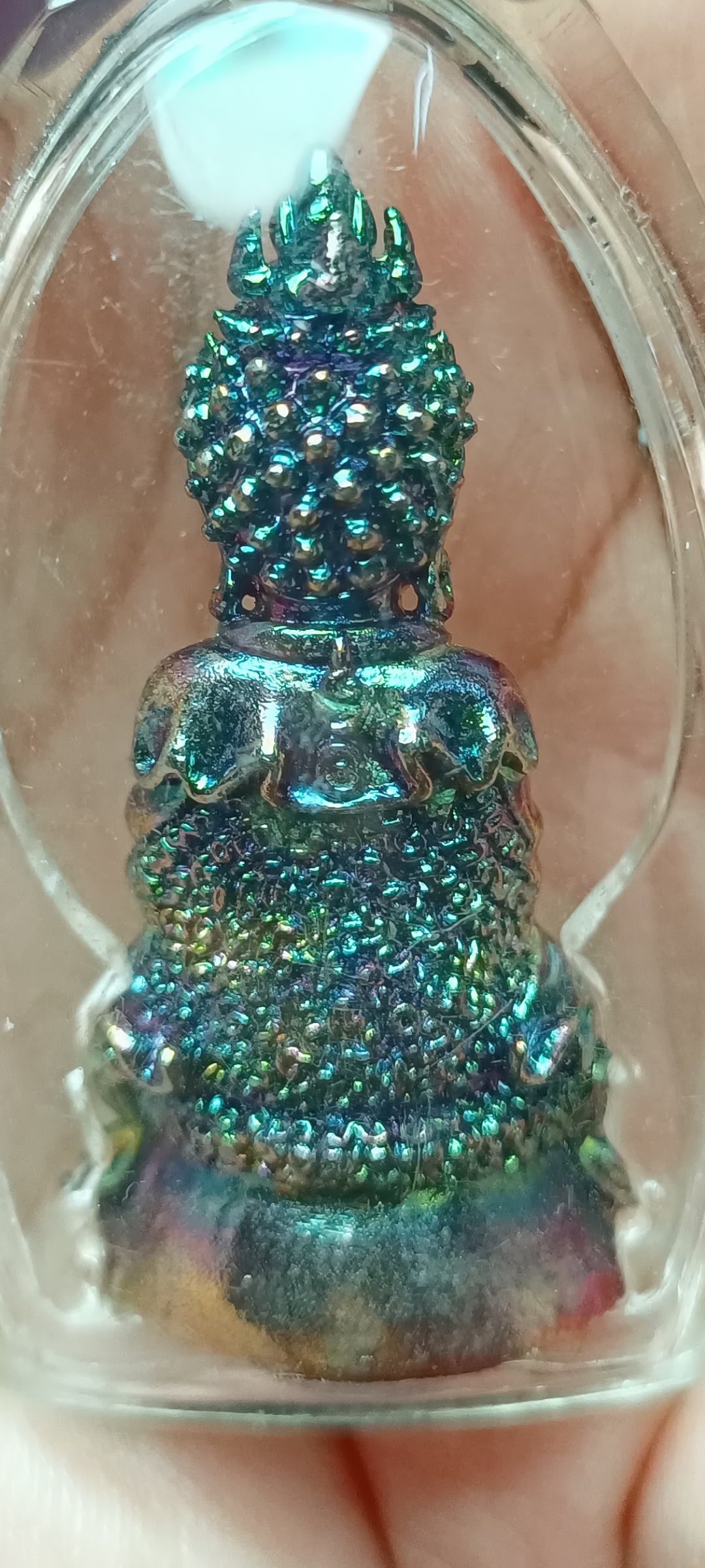 มหายันต์พระกริ่งแร่เหล็กไหลพิมพ์อวโลกิเตศวร เจ้าแม่กวนอิม สีปีกแมลงทับ อาจารย์หม่อมนิรนามไตรภูมิ