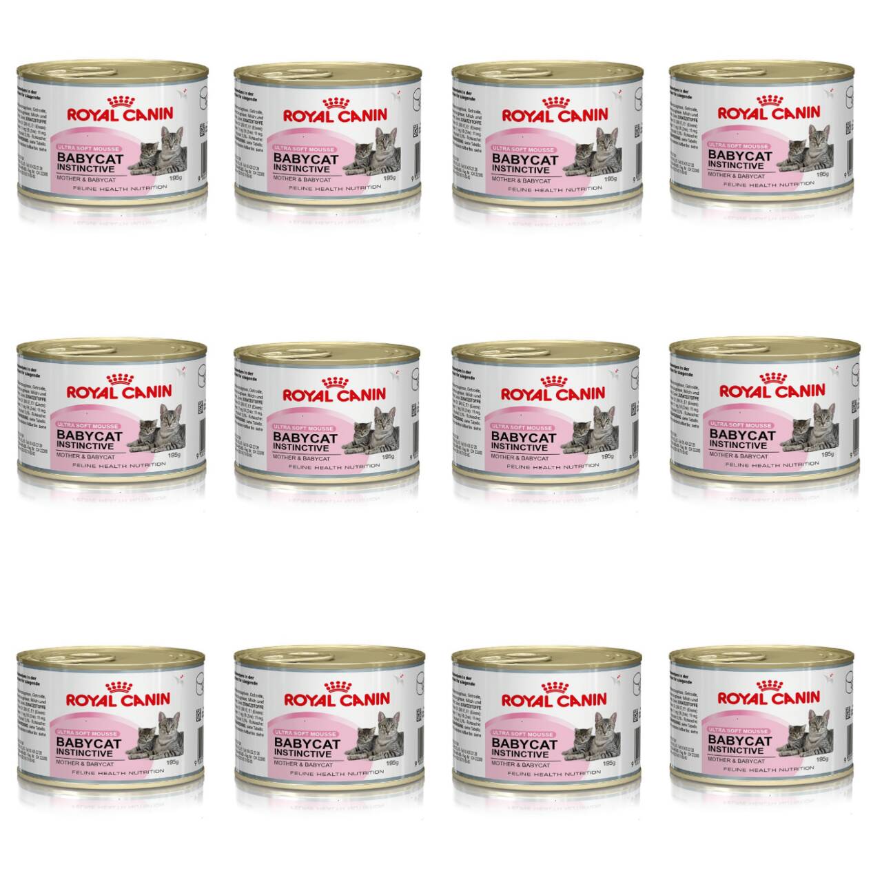 Royal canin baby cat can อาหารเปียกแบบกระป๋องสำหรับลูกแมวอายุ 1-4 เดือน และแม่แมวให้นมลูก ขนาด 195 กรัม x 12