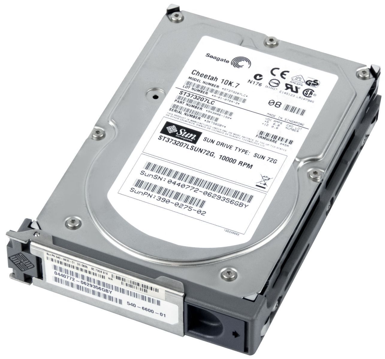SUN / SEAGATE 73GB 10000U/Min SCSI U3203.5'' Pouces // ST373207LSUN72G / SUN 390-0275-02 / 0440772 / ST373207LC / TRAY 540-6600-01 / FIRMWARE 045A (Used) // สินค้ารับประกัน โดย บริษัท อะไหล่เซิร์ฟเวอร์ จำกัด