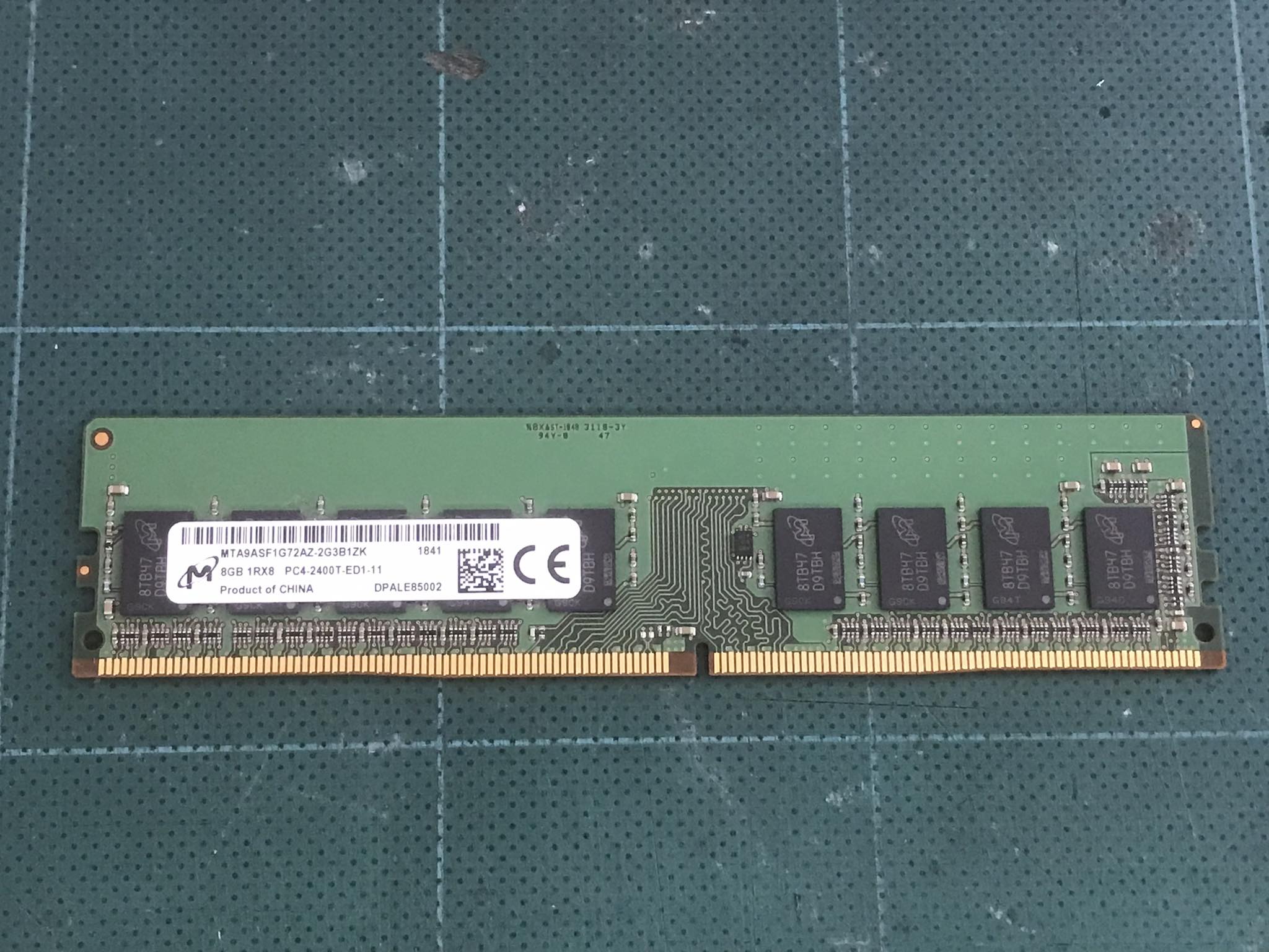 Micron 8GB (1Rx8) PC4-2400T -ED1-11 DDR4 ECC Mmemory Server RAM // MTA9ASF1G72AZ-2G3B1ZK (Used) // สินค้ารับประกัน โดย บริษัท อะไหล่เซิร์ฟเวอร์ จำกัด