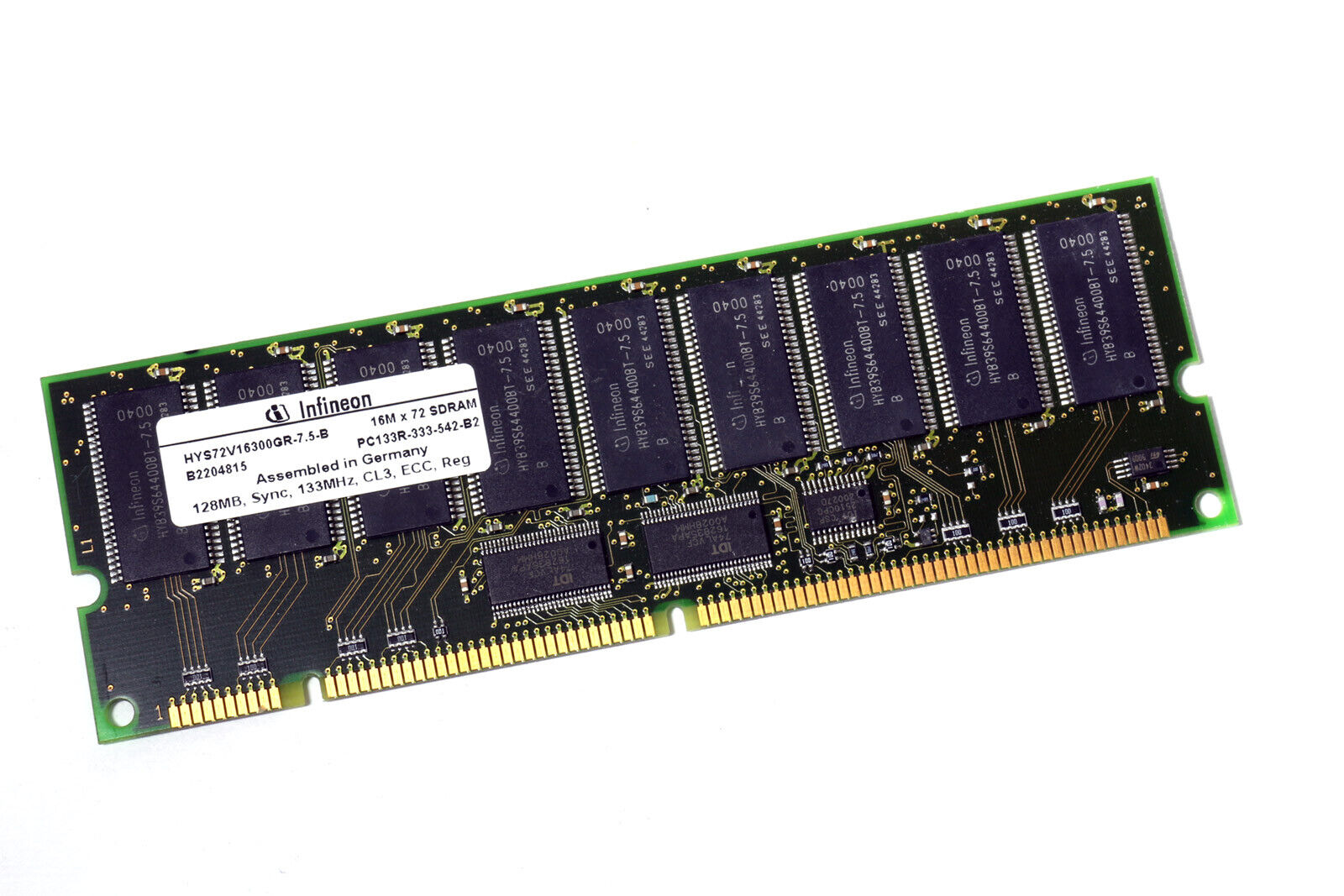 Infineon 128MB PC133R-333-542-B2 Server Memory RAM / HYS72V16300GR-7.5-B // (USED) สินค้ารับประกัน โดย บริษัท อะไหล่เซิร์ฟเวอร์ จำกัด