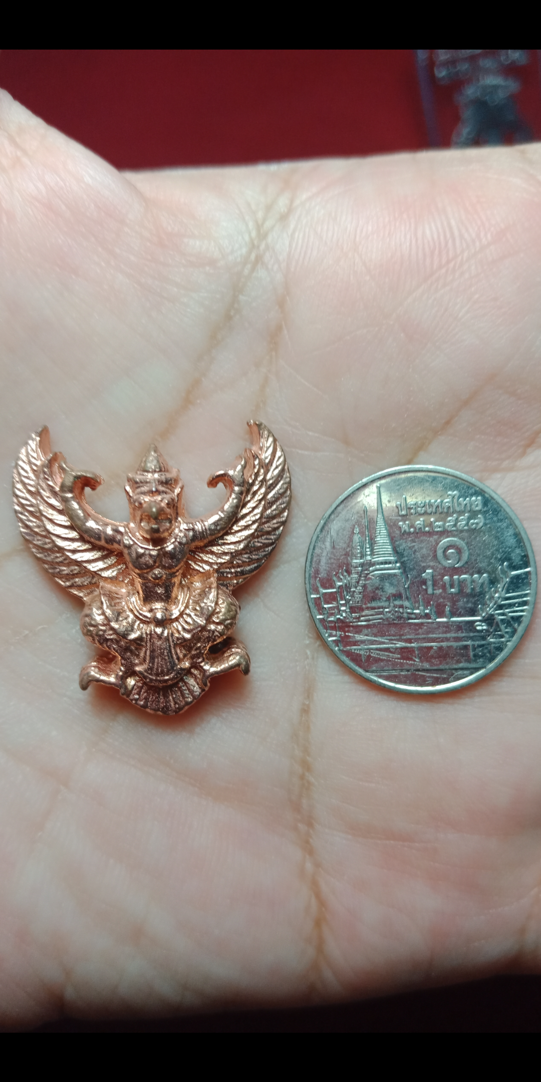 พญาครุฑ รุ่นมหาอำนาจ มหาบารมี หลวงพ่อพัฒน์ วัดห้วยด้วน จ.นครสวรรค์ เนื้อทองแดง