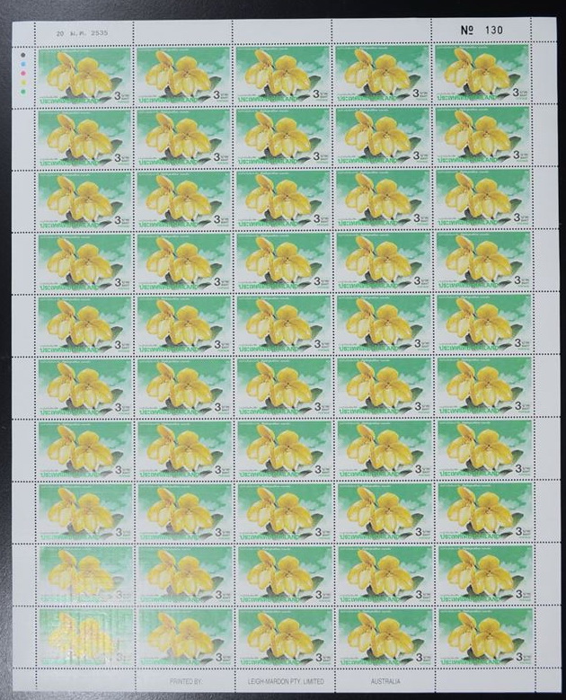 แสตมป์งานกล้วยไม้เอเชียแปซิฟิก ครั้งที่ 4 (เต็มแผ่น50ดวง)