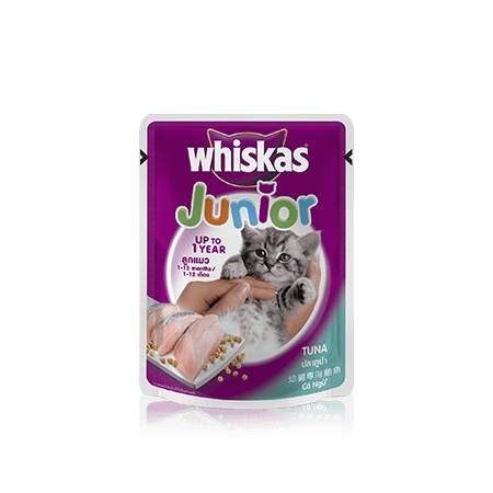 Whiskas Junior pouch Tuna วิสกัสแบบซอง ลูกแมว รสปลาทูน่า 85 กรัม