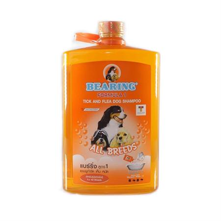 Bearing แบร์ริ่ง แชมพูกำจัดเห็บหมัด สูตร1 สีส้มสำหรับสุนัขทั่วไป 3,000ml